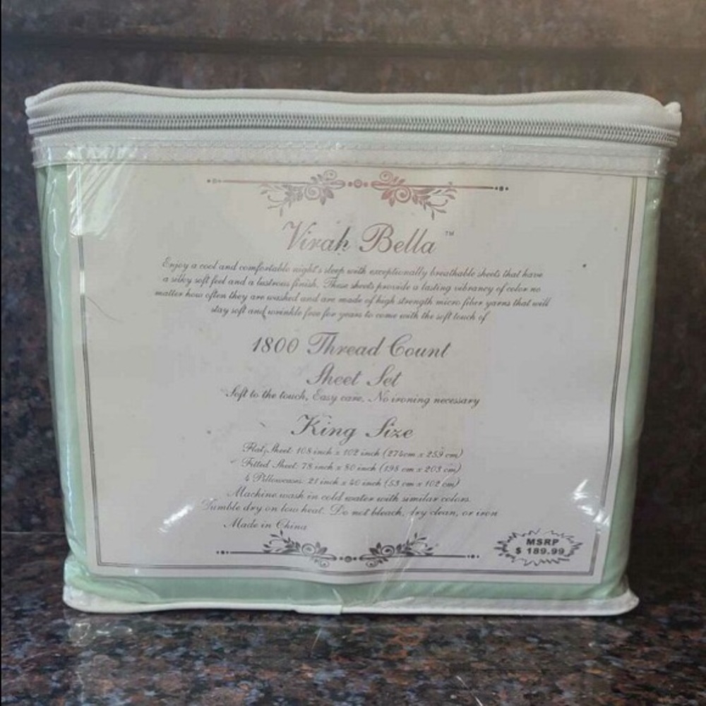 NEW 6 piece king size sheet set